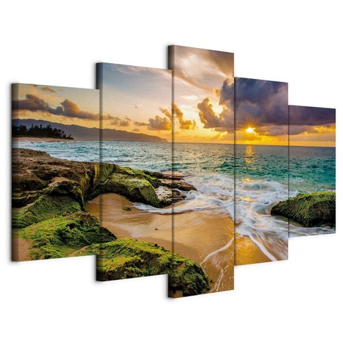 Strand meer vlies - meer, leinwandbild