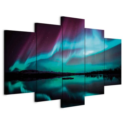 Polarlicht vlies leinwandbild - vlies,